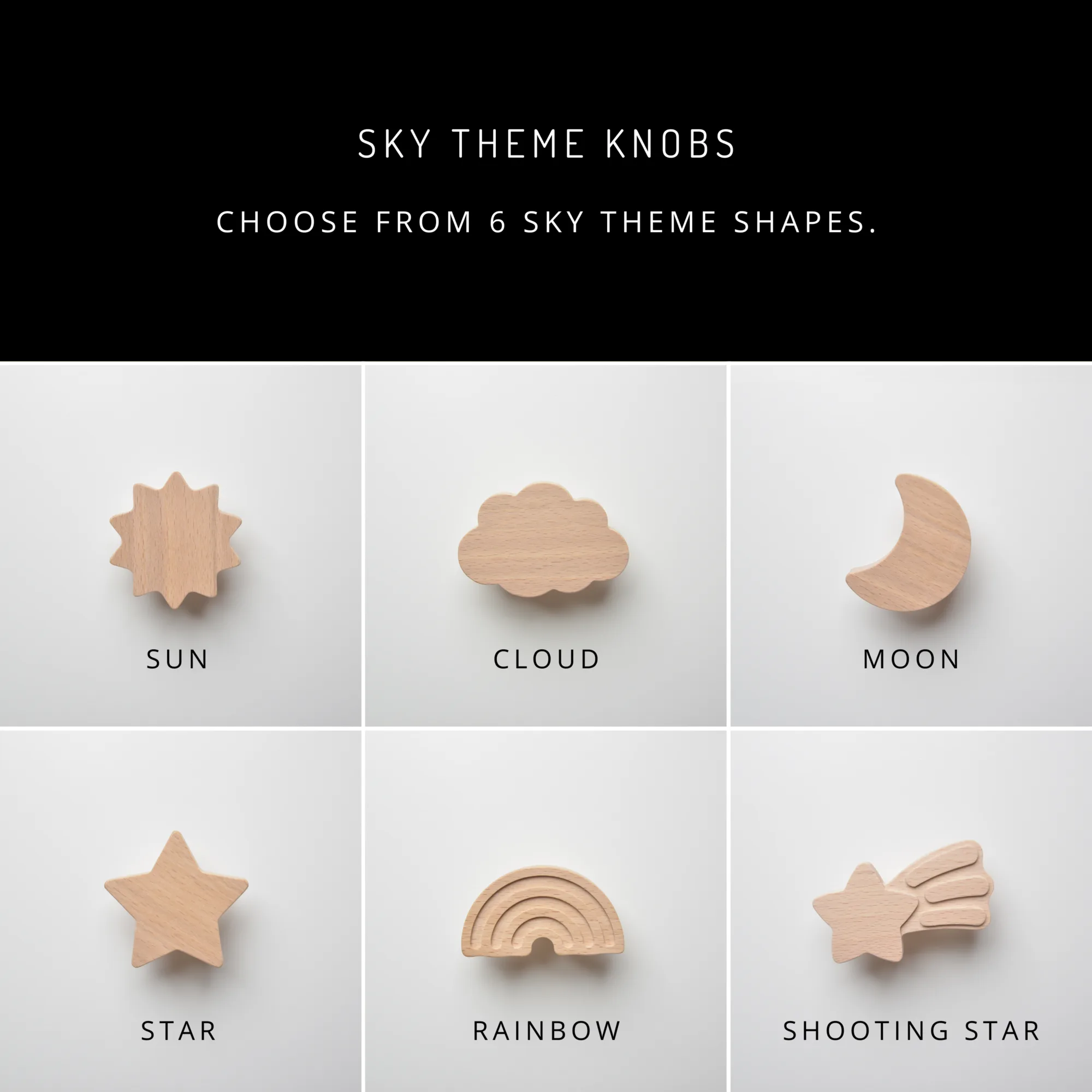 Children's furniture knobs, sky theme - FAB FABRIK