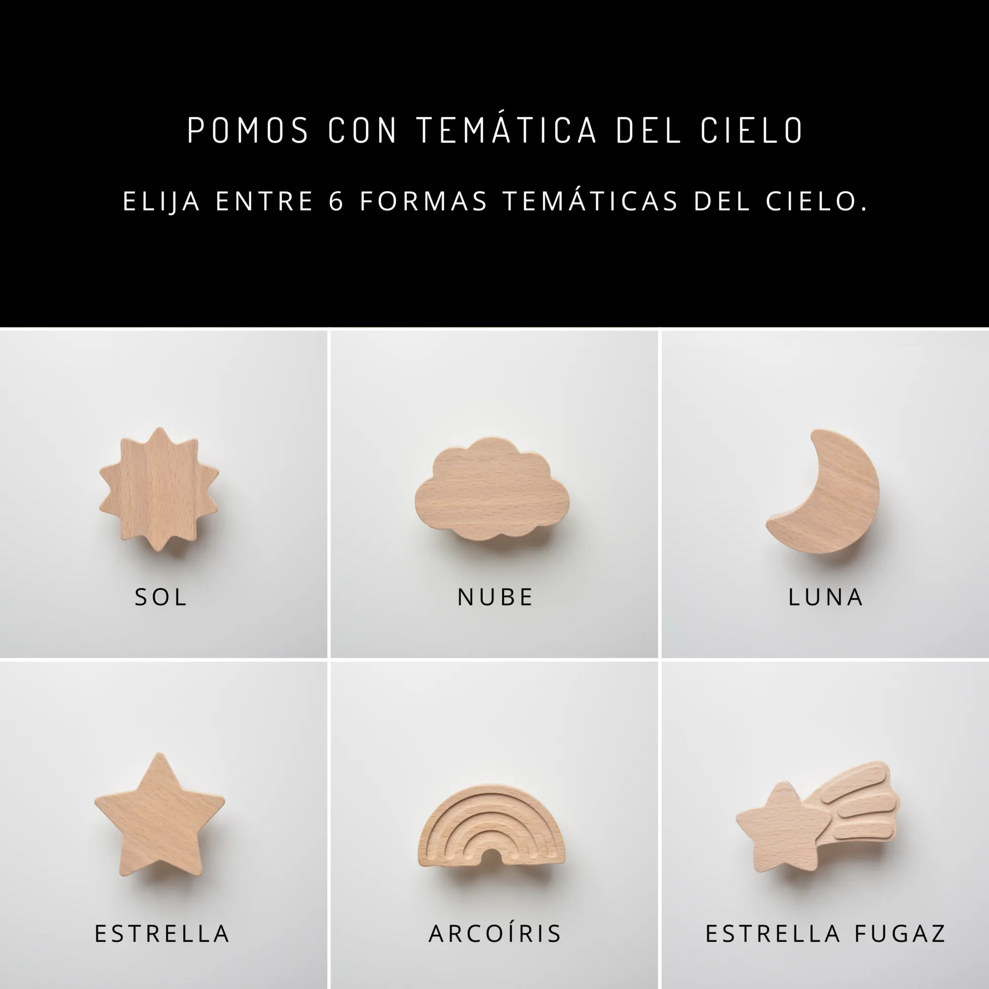 Pomos para muebles infantiles, temática del cielo - FAB FABRIK